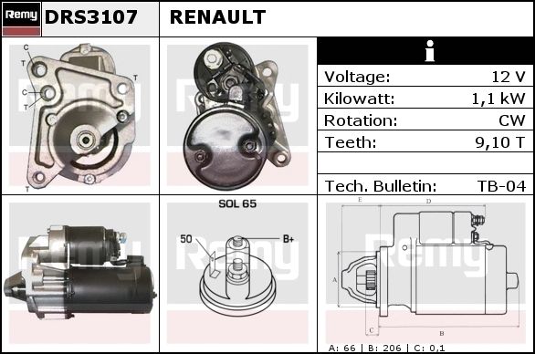 DELCO REMY Käynnistinmoottori DRS3115